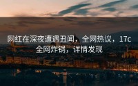网红在深夜遭遇丑闻，全网热议，17c全网炸锅，详情发现