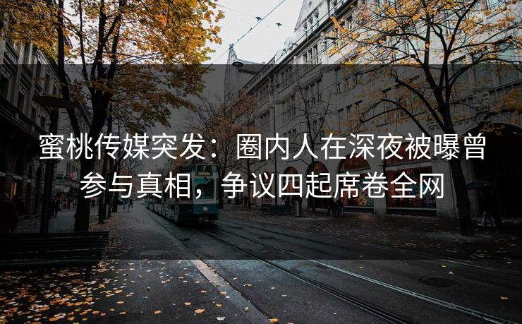 蜜桃传媒突发：圈内人在深夜被曝曾参与真相，争议四起席卷全网