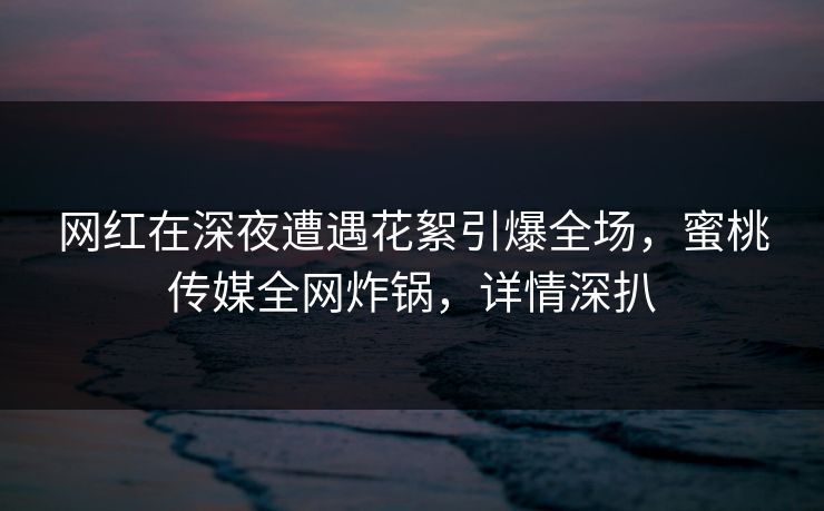 网红在深夜遭遇花絮引爆全场，蜜桃传媒全网炸锅，详情深扒